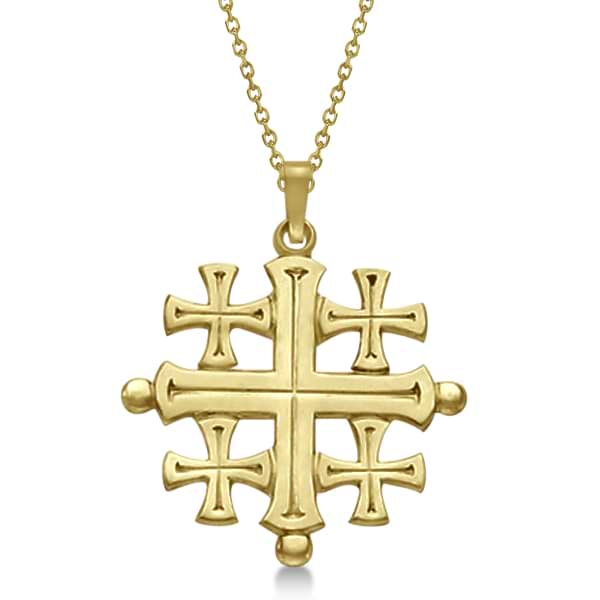 Crusaders' Jerusalem Cross Pendant for Men or Women in 14k Yellow Gold