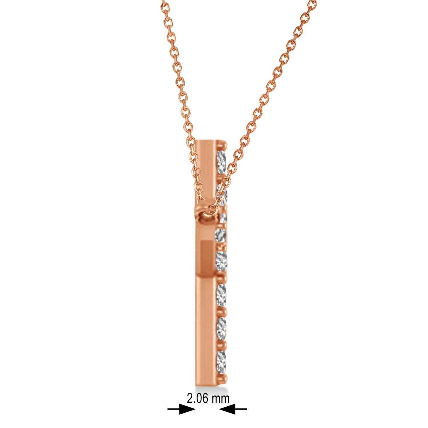 Side Cross Necklace in Rose Gold – House Of Natalia