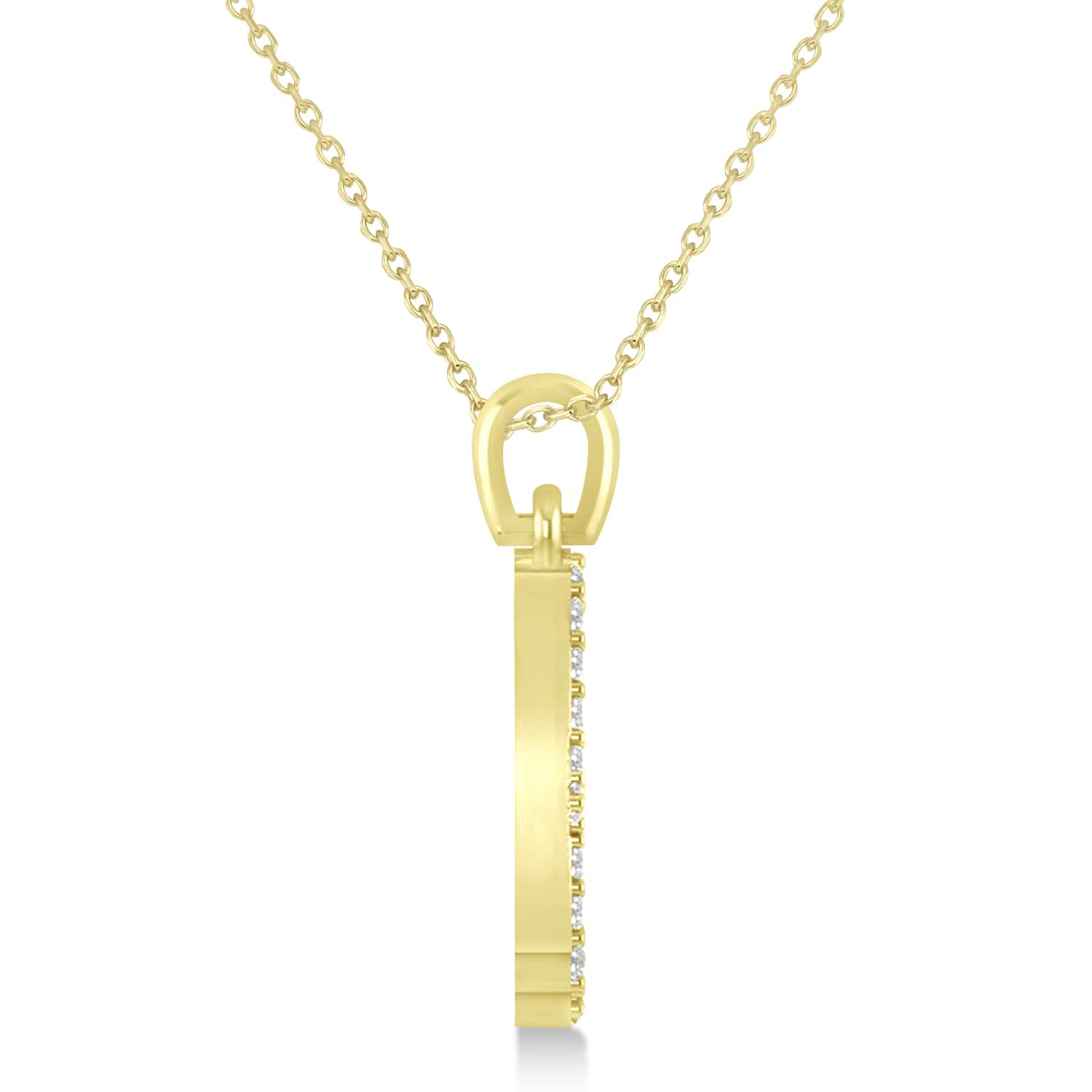 Evil Eye Hamsa Diamond Pendant Necklace 14k Yellow Gold (0.52ct)