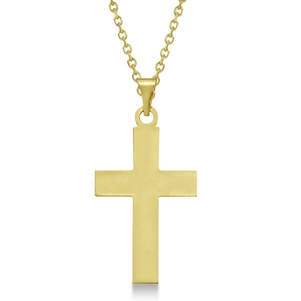 Cross Pendant for Men or Women in 14k Yellow Gold