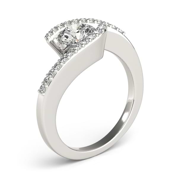 Lab Grown Diamond Accented Tension Set Engagement Ring Platinum (0.17ct)