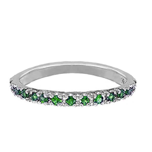 Tsavorite Stackable Ring Guard in 14K White Gold (0.25ct)
