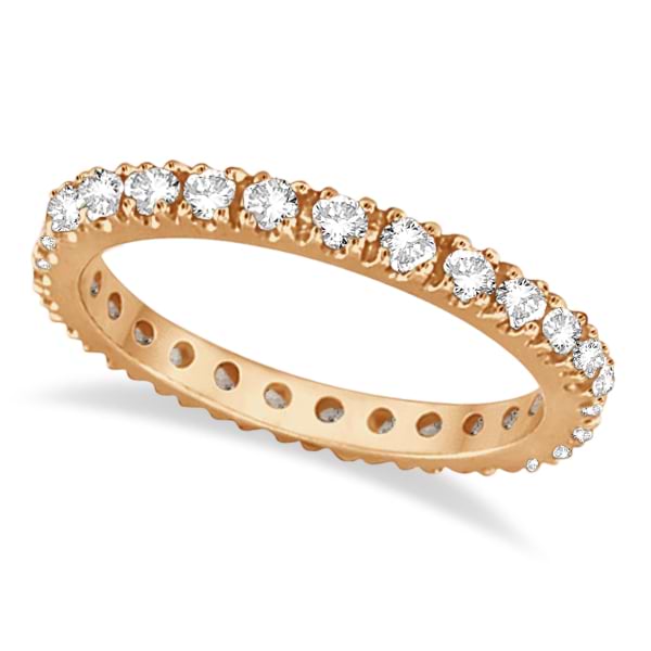 Diamond Eternity Stackable Ring Wedding Band 14K Rose Gold (0.51ct)