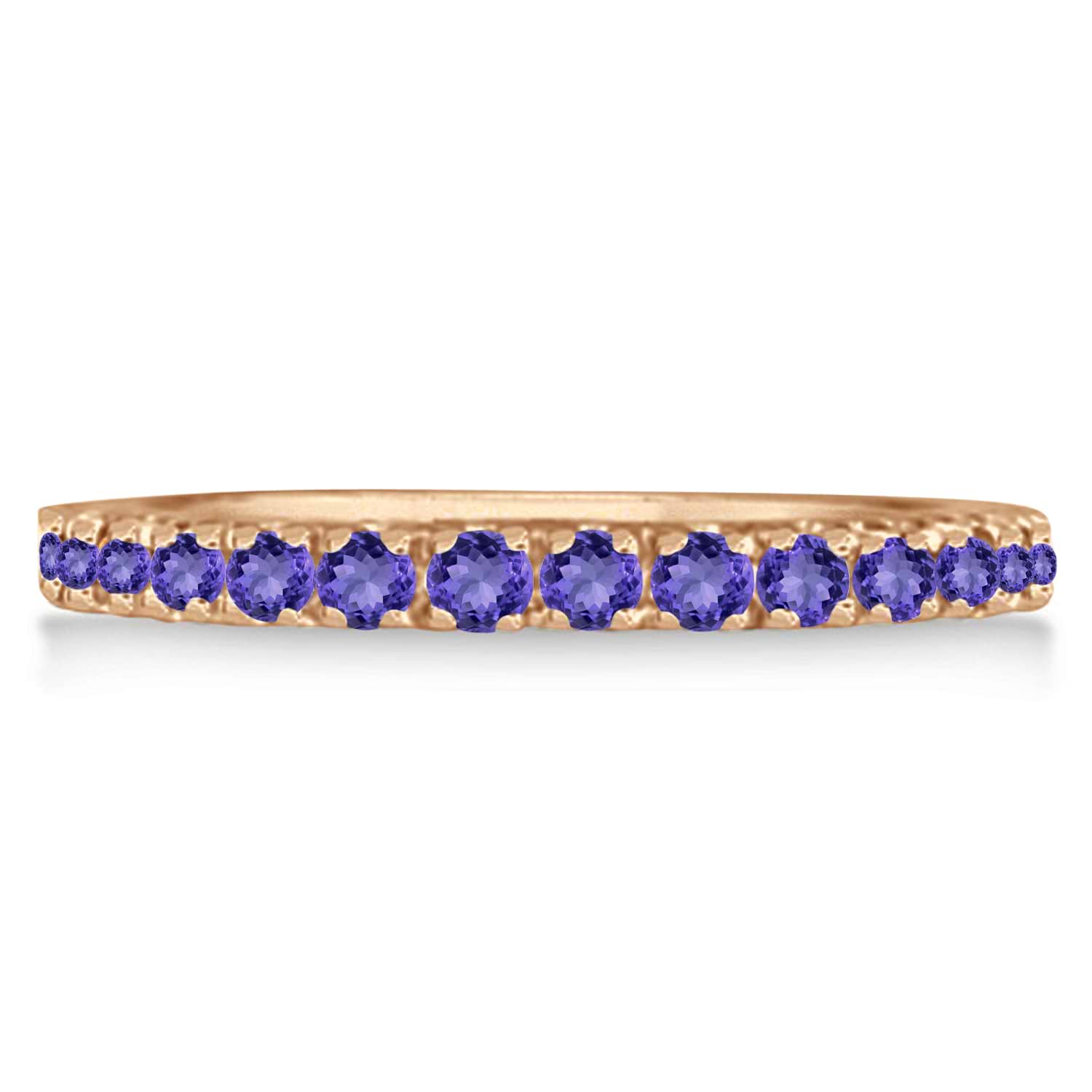 Tanzanite Eternity Stackable Ring Band 14K Rose Gold (0.75ct)