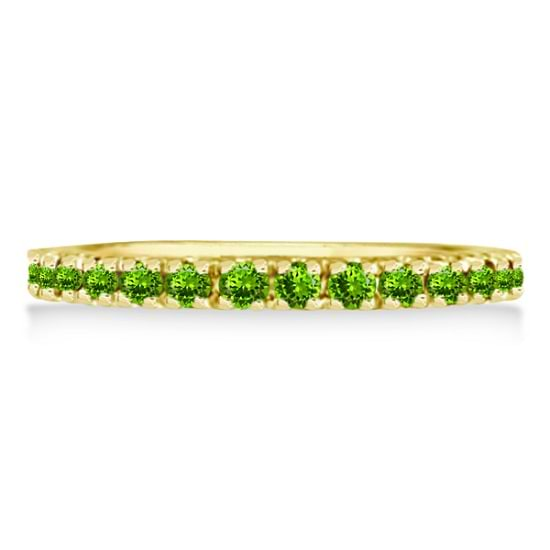 Peridot Eternity Stackable Ring Band 14K Yellow Gold (0.75ct) - IR249