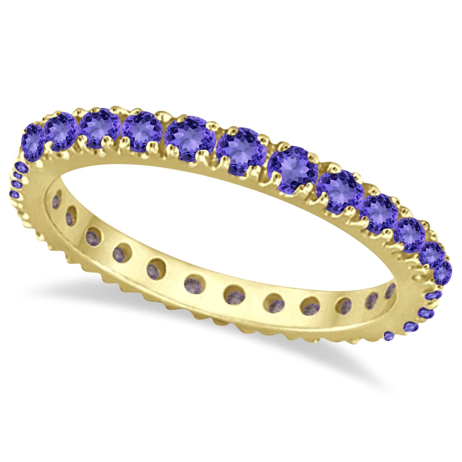 Tanzanite Eternity Stackable Ring Band 14K Yellow Gold (0.75ct)