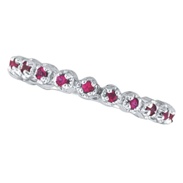Pink Sapphire Ring Guard in 14k White Gold