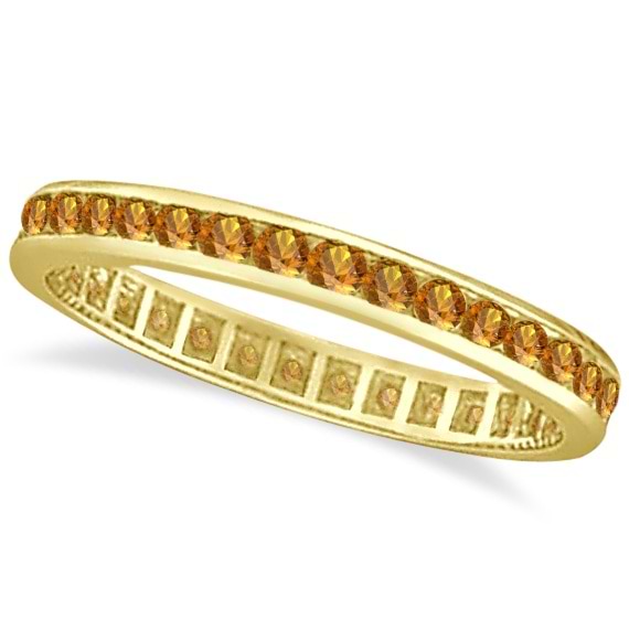 Citrine Channel-Set Eternity Ring Band 14k Yellow Gold (1.04ct)