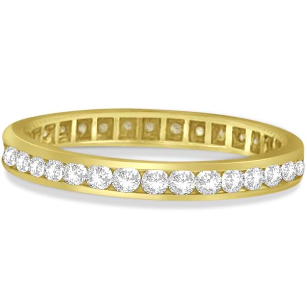 Channel Set Diamond Eternity Ring Band 14k Yellow Gold (1.00 ct)