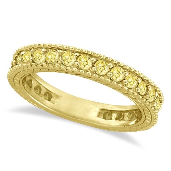 Fancy Yellow Canary Diamond Eternity Ring Band 14k Yellow Gold (1.00ct)