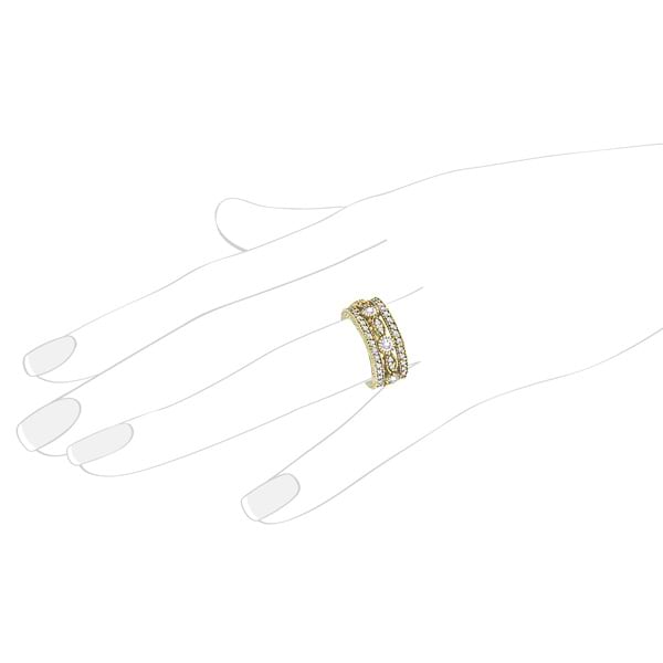 Antique Style Eternity Diamond Anniversary Ring 18k Yellow Gold (2.08ct)