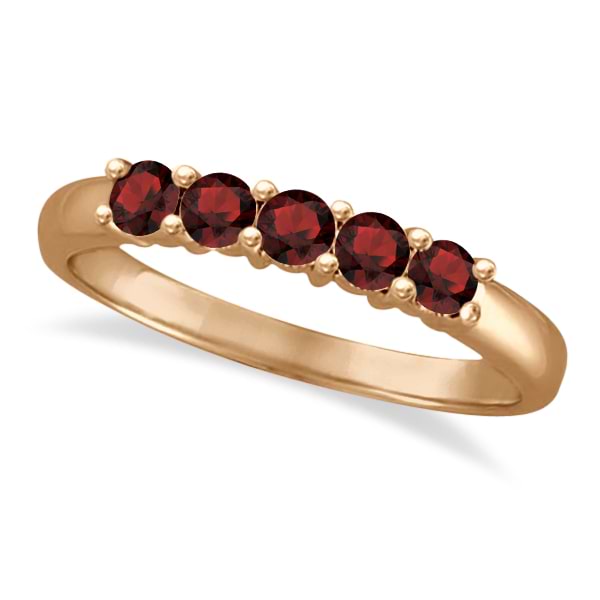 Five Stone Garnet Ring 14k Rose Gold (0.79ctw)