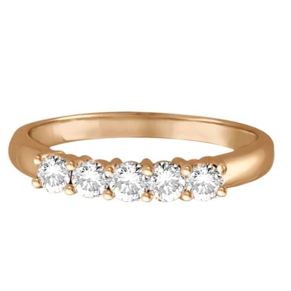 Five Stone Diamond Ring Anniversary Band 14k Rose Gold (0.50ctw)