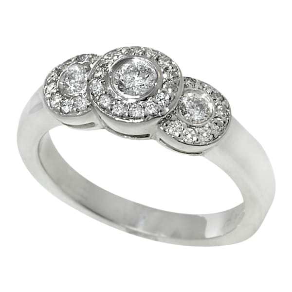 Three-Stone Diamond Promise Ring in 14k White Gold (0.46 ctw)