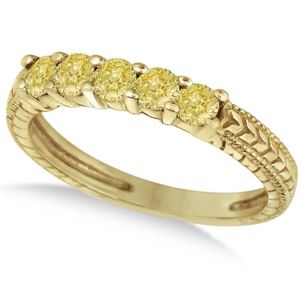 Five-Stone Fancy Yellow Diamond Ring Band 14k Yellow Gold (0.50ct)