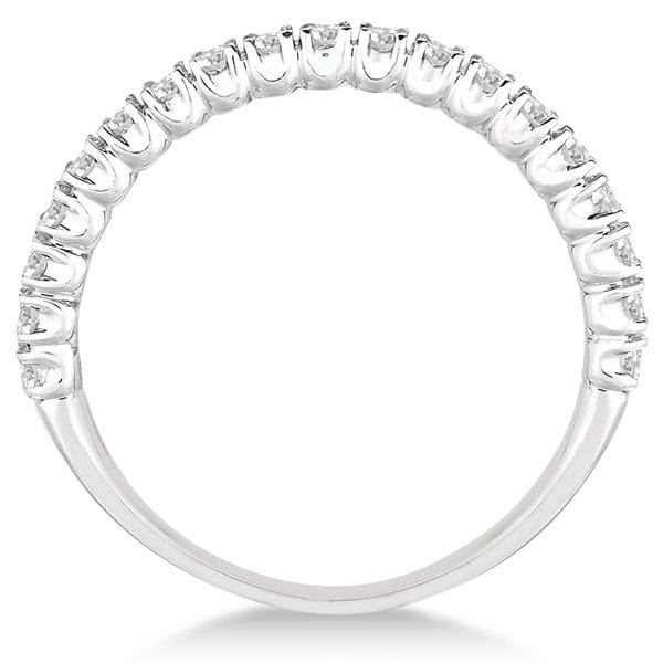 Half-Eternity Pave-Set Thin Diamond Stacking Ring Palladium (0.50ct)