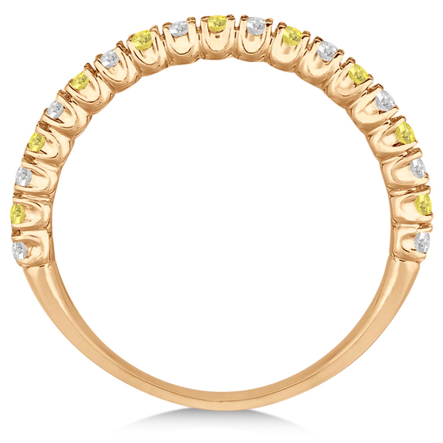 Yellow & White Diamond Wedding Band Anniversary Ring in 14k Rose Gold (0.50ct)