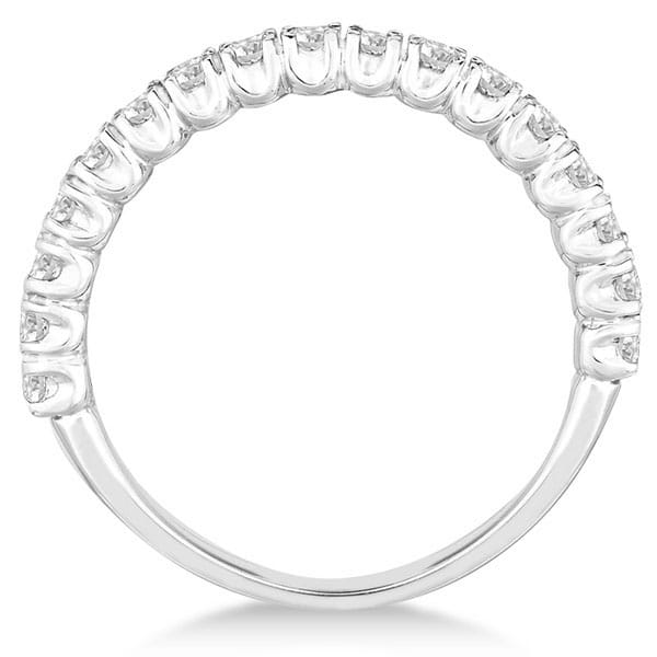 Half-Eternity Pave-Set Diamond Stacking Ring 14k White Gold (0.75ct)