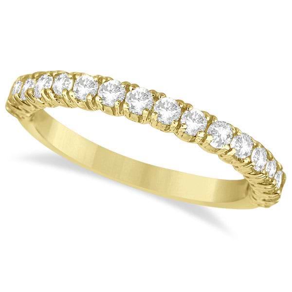 Half-Eternity Pave-Set Diamond Stacking Ring 14k Yellow Gold (0.75ct)