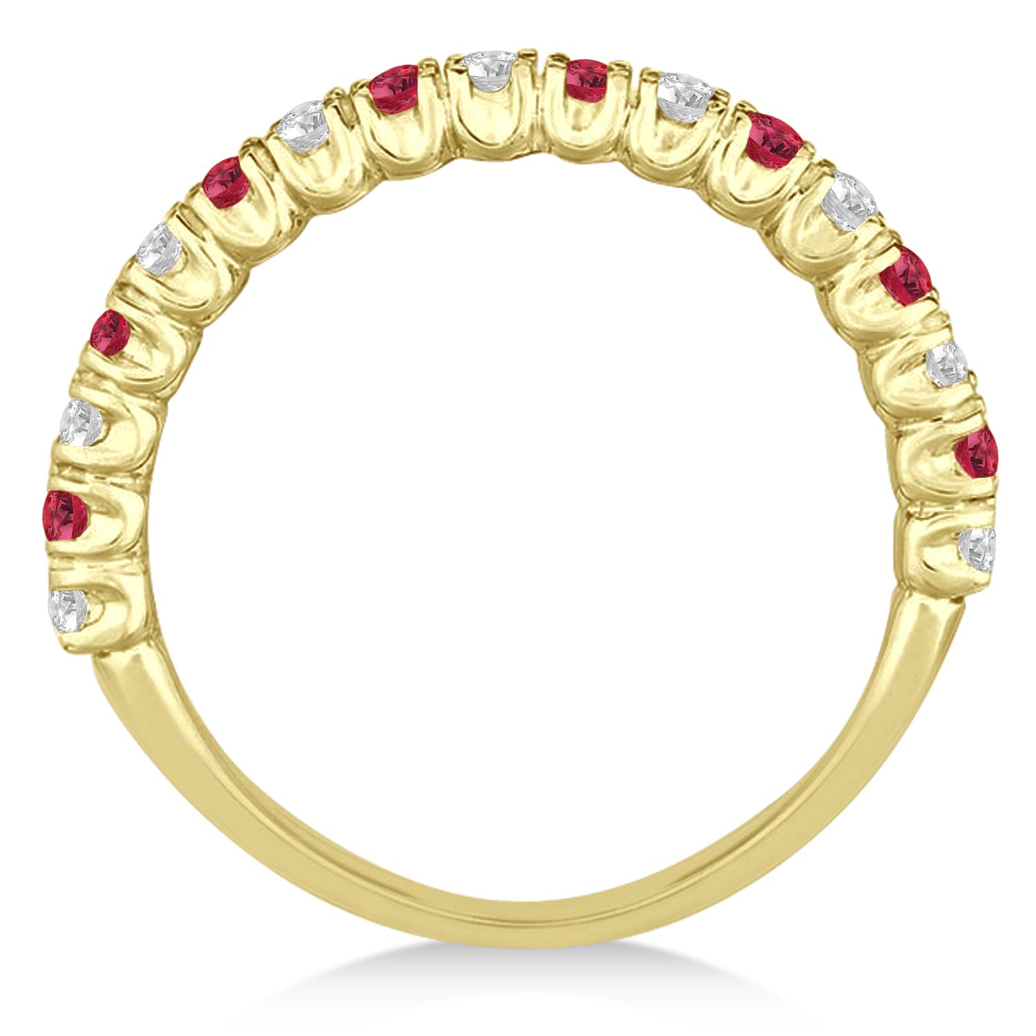 Ruby & Diamond Wedding Band Anniversary Ring in 14k Yellow Gold (0.75ct)