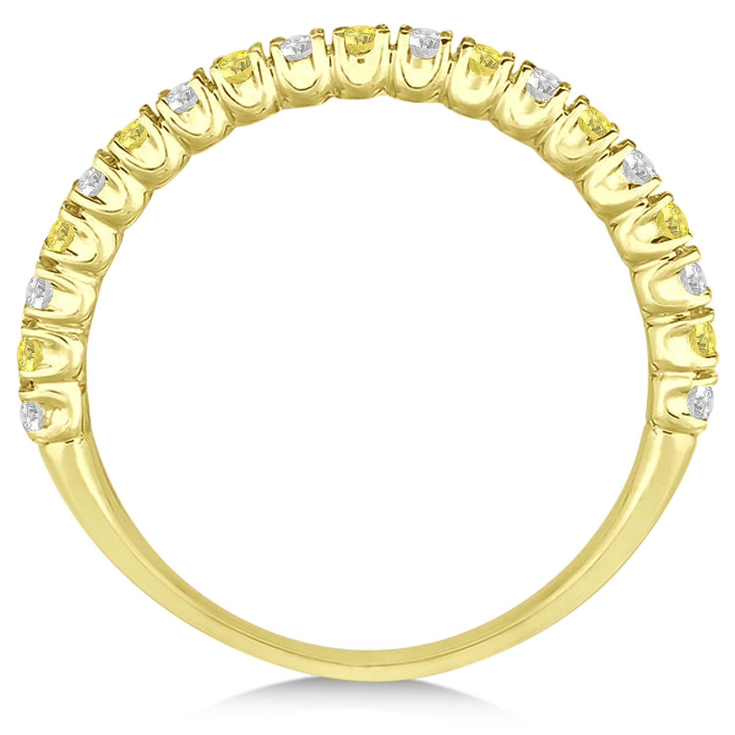 Yellow & White Diamond Wedding Band Anniversary Ring in 14k Yellow Gold (0.50ct)