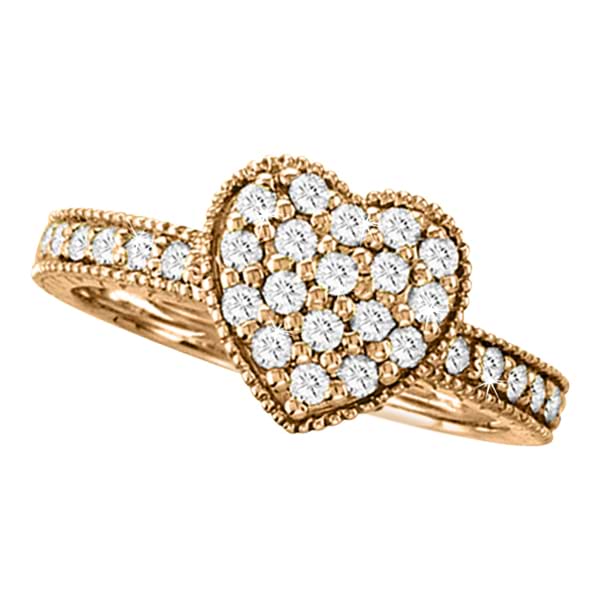 Diamond Heart Ring in 14K Rose Gold (0.50 ctw)