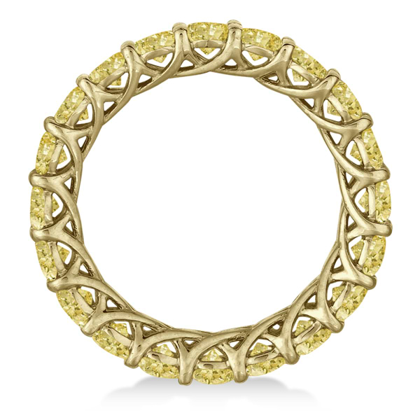 Fancy Yellow Canary Diamond Eternity Ring Band 14k Yellow Gold (3.50ct)