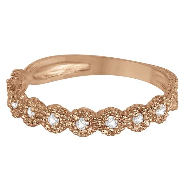 Diamond Stackable Ring Band in 14k Rose Gold (0.20 ctw)