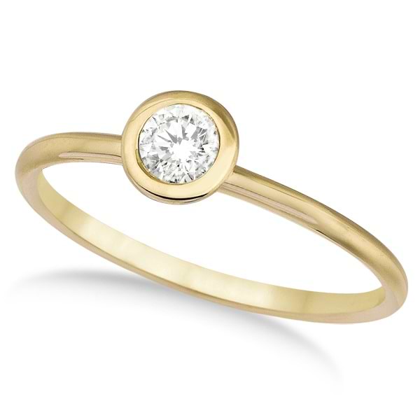 Bezel-Set Solitaire Diamond Ring in 14k Yellow Gold (0.50ct)