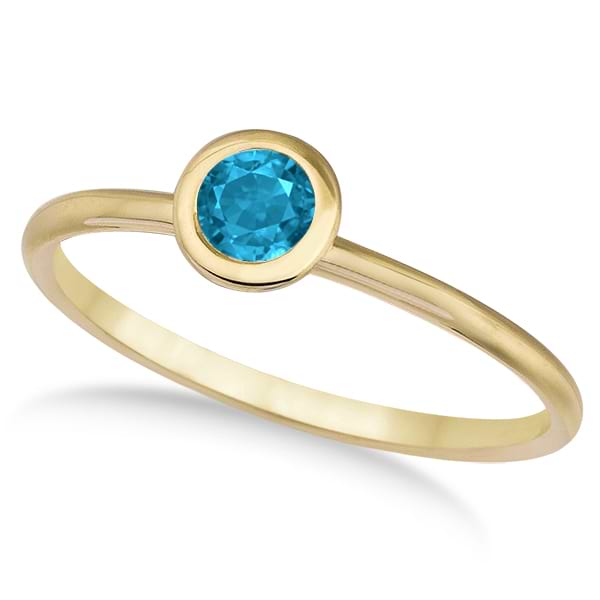Blue Topaz Bezel-Set Solitaire Ring in 14k Yellow Gold (0.65ct)