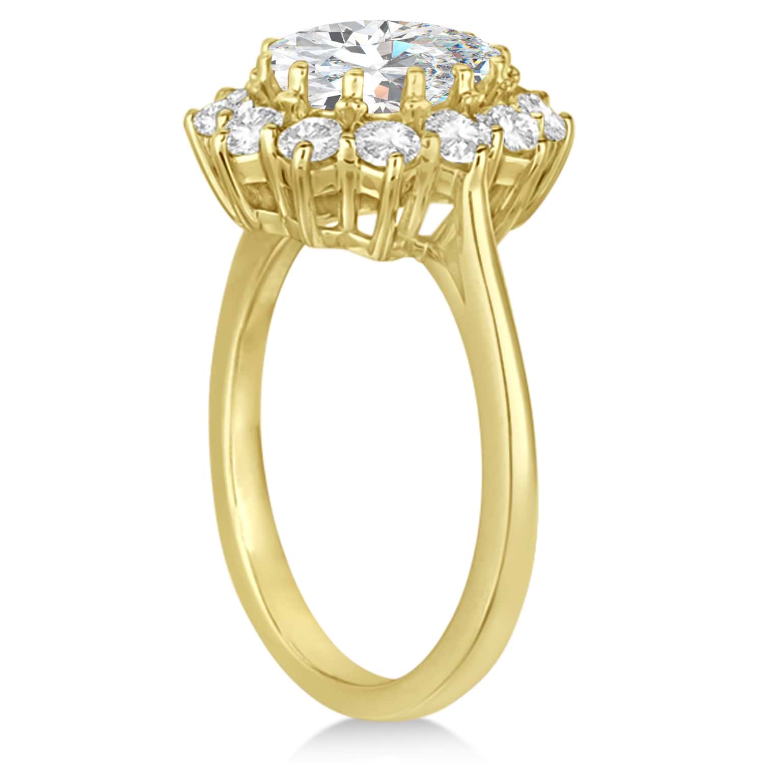 Oval Moissanite and Diamond Ring 14k Yellow Gold (3.60ctw)