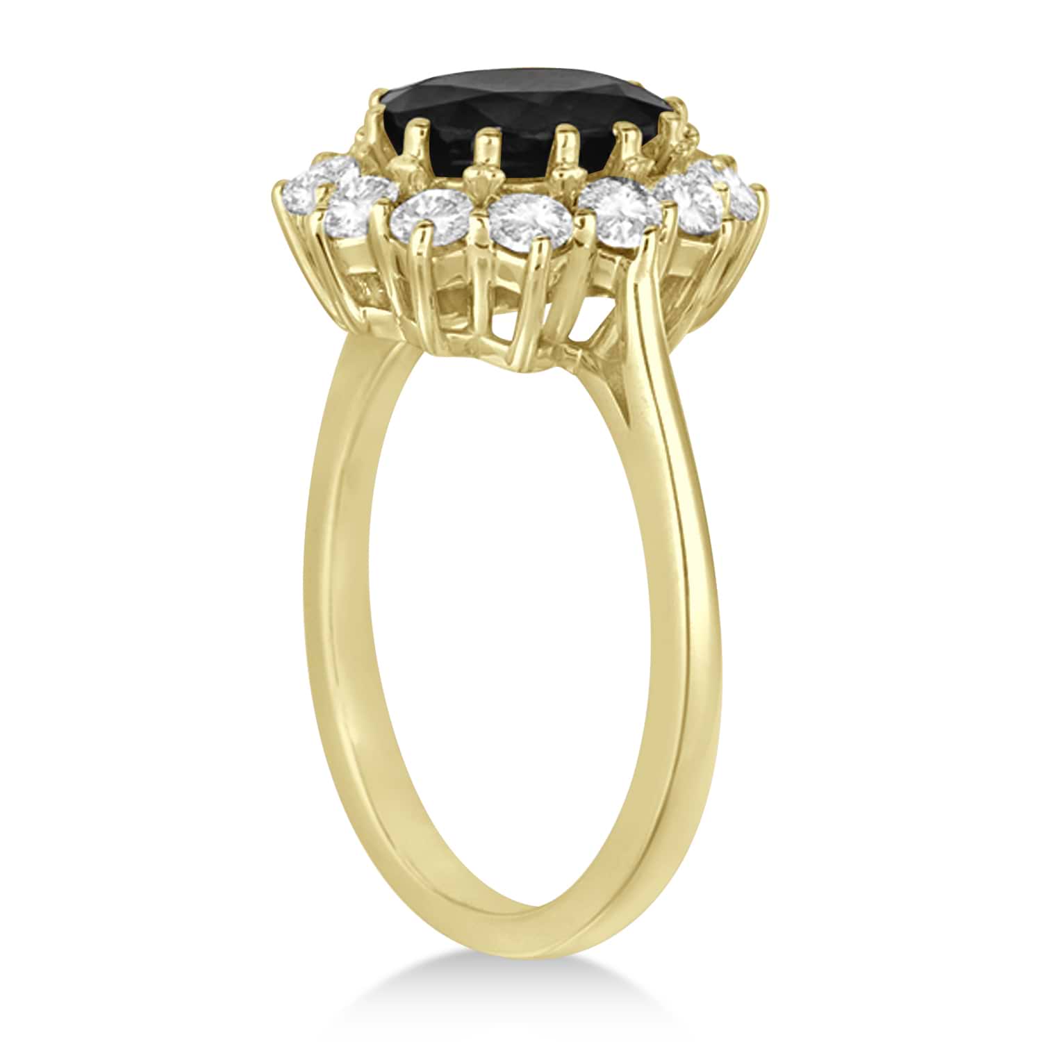 Oval Onyx and Diamond Ring 18k Yellow Gold (3.60ctw)