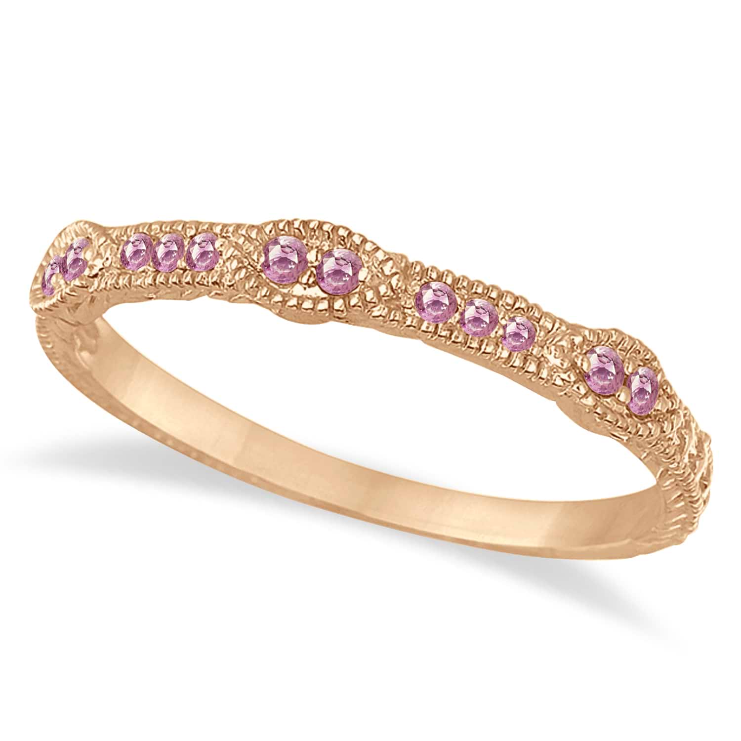 14K Rose Gold Pink on Pink Stackable Ring