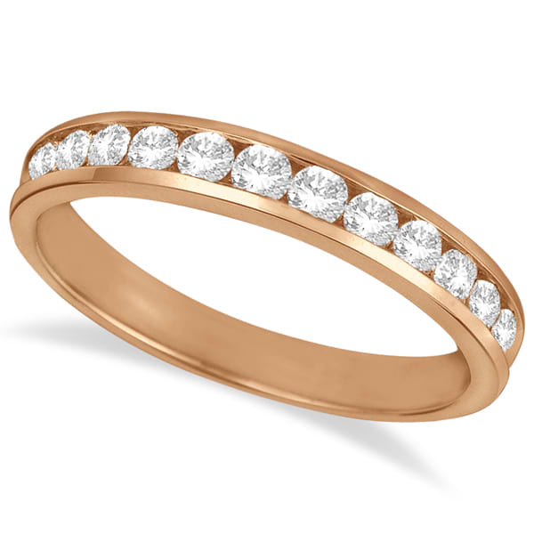 Channel-Set Diamond Anniversary Ring Band 14k Rose Gold (0.50ct)
