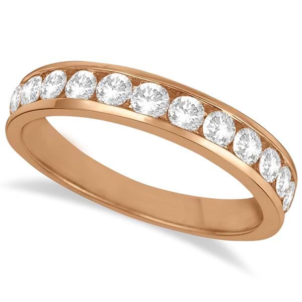 Channel-Set Diamond Anniversary Ring Band 14k Rose Gold (0.75ct)