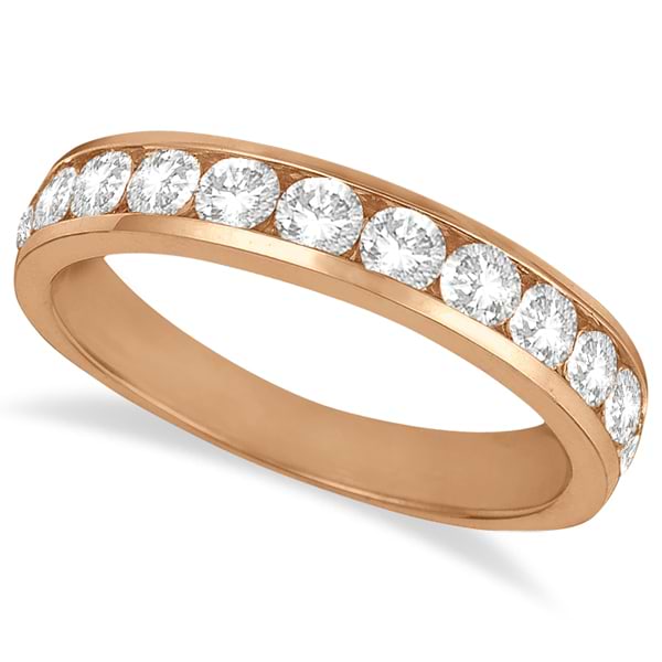 Channel-Set Diamond Anniversary Ring Band 14k Rose Gold (1.05ct)
