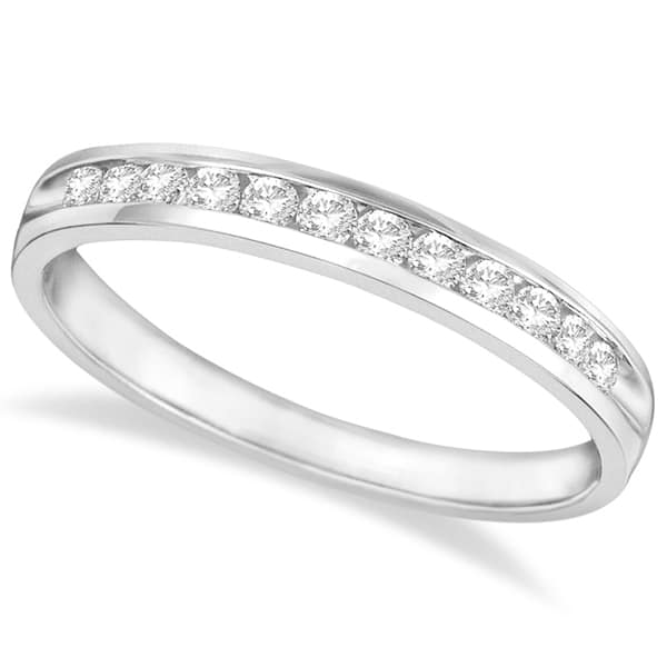 Channel-Set Diamond Anniversary Ring Band 14k White Gold (0.25ct)