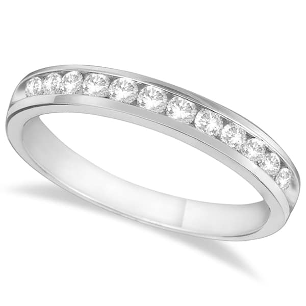 Channel-Set Diamond Anniversary Ring Band 14k White Gold (0.40ct)