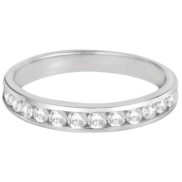Channel-Set Diamond Anniversary Ring Band 14k White Gold (0.50ct)