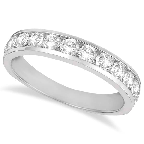 Channel-Set Diamond Anniversary Ring Band 14k White Gold (1.05ct)
