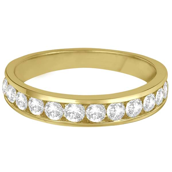 Channel-Set Diamond Anniversary Ring Band 14k Yellow Gold 0.75ct - IR763