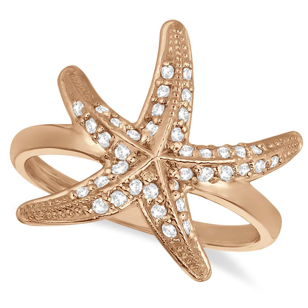 Diamond Starfish Ring 14k Rose Gold (0.34ct)
