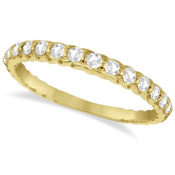 Half-Eternity Pave Diamond Anniversary Ring 14K Yellow Gold (0.36ct)