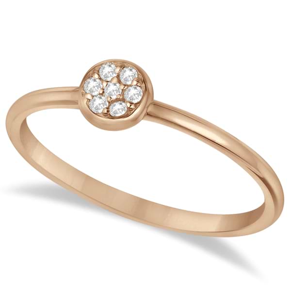 Pave Set Diamond Cluster Right Hand Ring 14K Rose Gold (0.06ct)