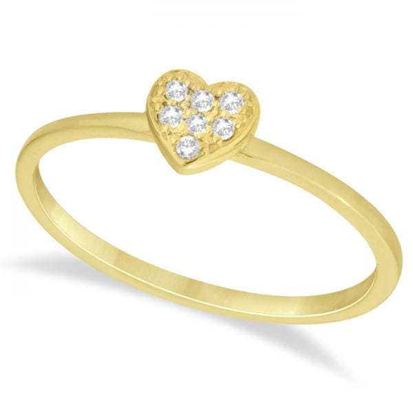 Heart Shaped Diamond Promise Ring in 14k Yellow Gold (0.05ct)