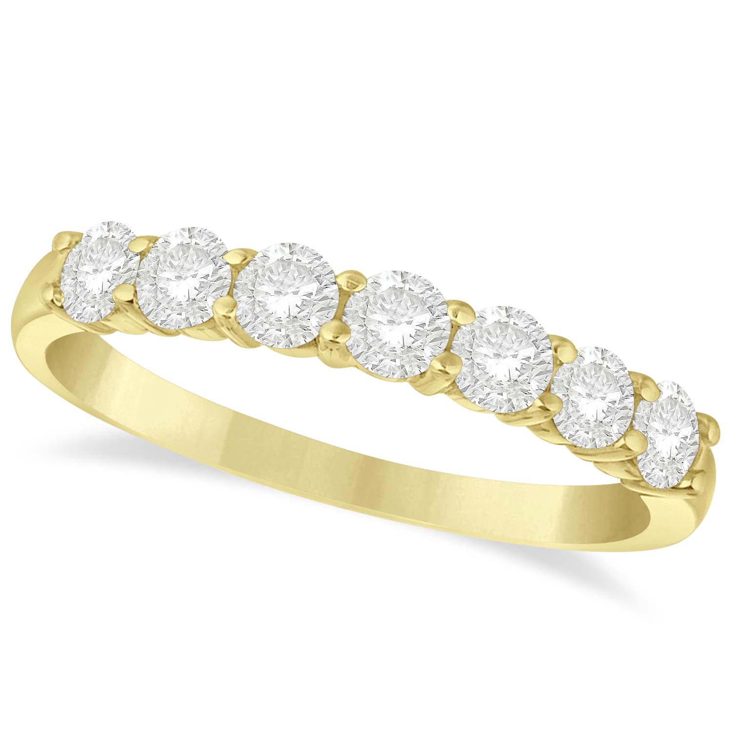 Diamond Seven Stone Wedding Band 14k Yellow Gold (0.75ct)