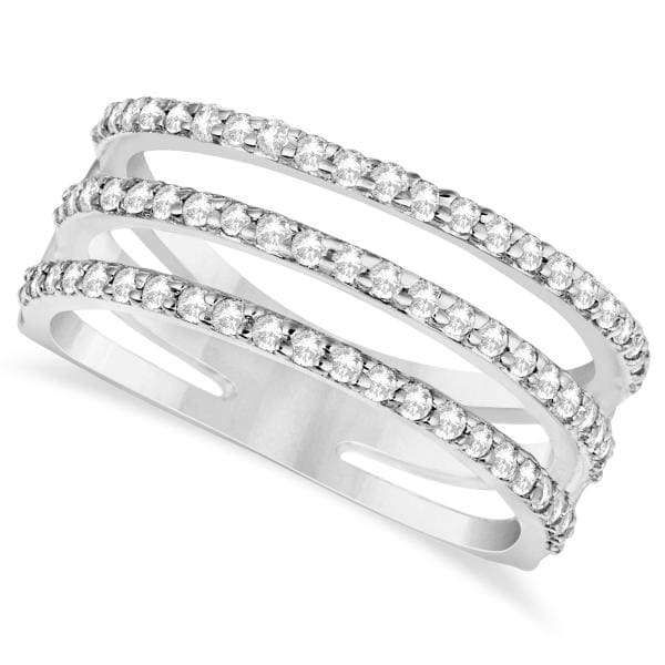 Men's Pave Ring with 0.87 Carat TW of Diamonds in 10kt White Gold