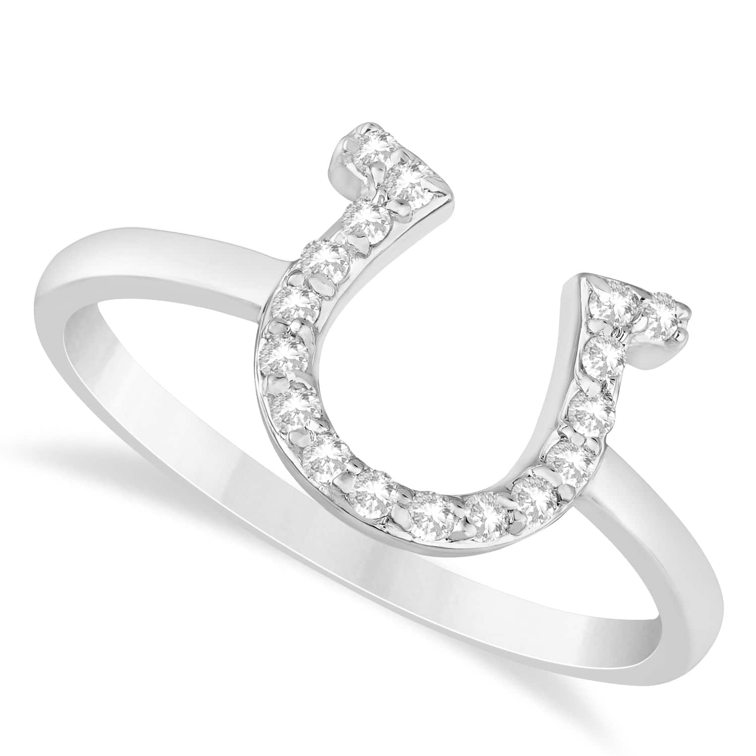 Diamond Horseshoe Ring 14k White Gold (0.15ct)