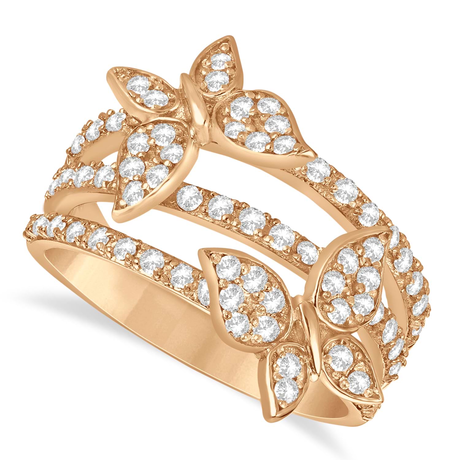 Diamond Butterfly Ring 14k Rose Gold (0.75ct)
