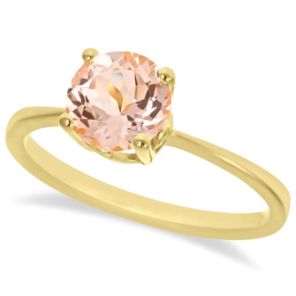 Round Cut Art Deco Morganite Cocktail Ring in 14k Yellow Gold (1.25ct)